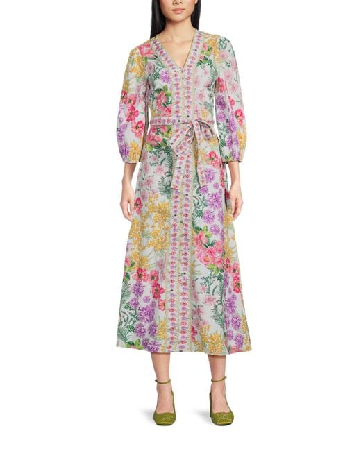 Raishma White Women's Floral Printed Michelle Dress
