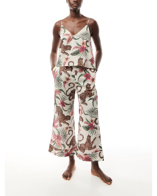 Desmond & Dempsey White Soleia Cami And Wide Leg Set