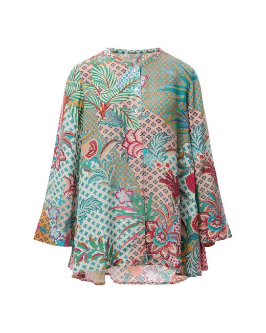 Sahara Multicolor Botanical Patchwork Shirt