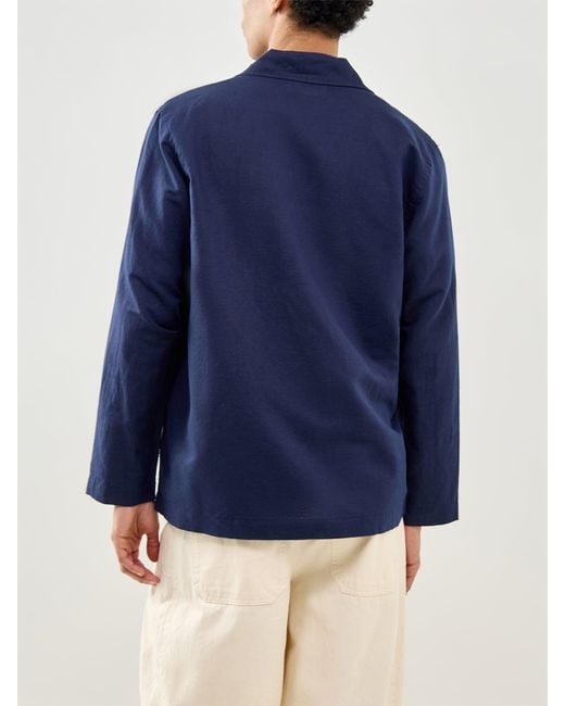 Universal Works Blue Bakers Overshirt for men