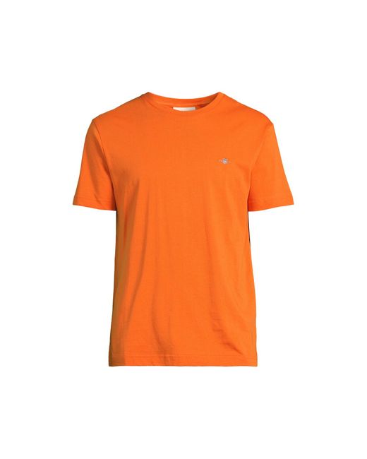 Gant Orange Men's Regular Fit Shield T-shirt for men