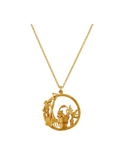 Alex Monroe Metallic Women's Allotment And Playful Mouse Loop Necklace