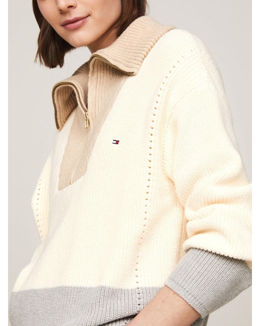 Tommy Hilfiger White Cardigan Stitch Relaxed Ha