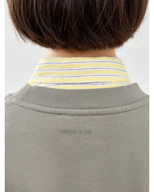 Anine Bing Gray Miles Letterman Sweatshirt