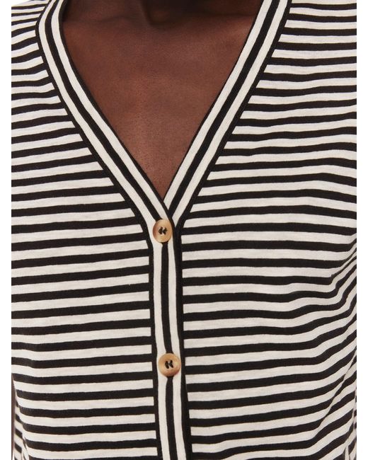 Whistles Black Women's Jilly Stripe Button Top