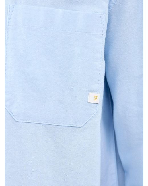 Farah Blue Brewer Organic Long Sleeve Shirt for men