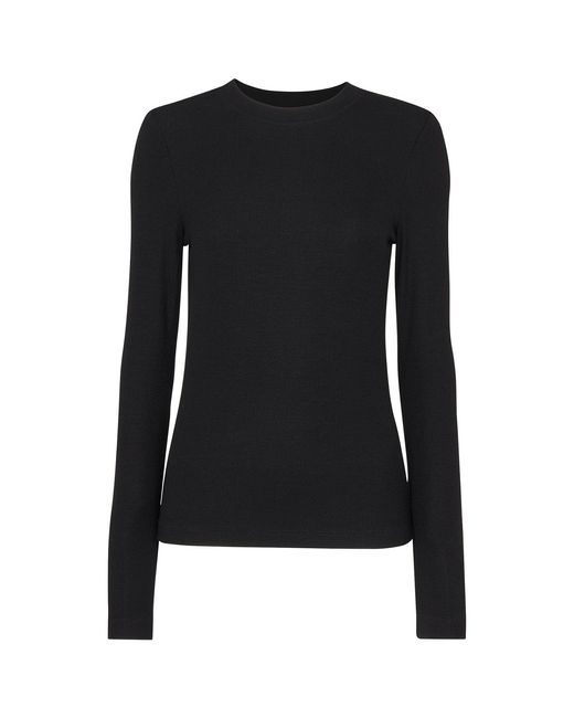 Whistles Black Essential Ribbed Crew