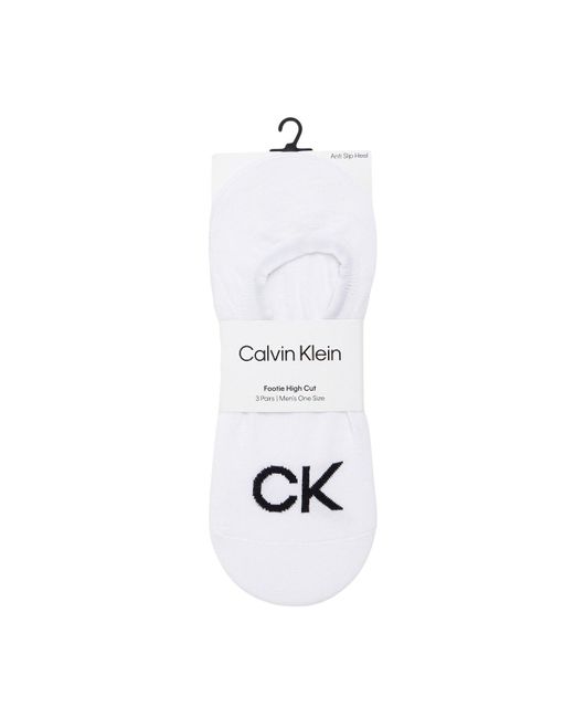 Calvin Klein White Ck Footie High Cut 3P Logo for men