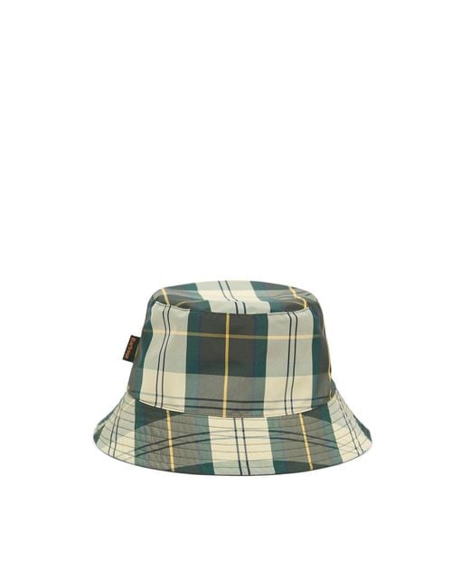 Barbour Green Hutton Tartan Reversible Bucket Hat for men