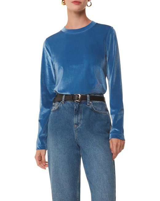 Whistles Blue Women's Olivia Velvet Top