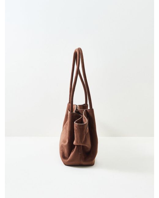 JW PEI Brown Hana Wide Faux Suede Tote Bag