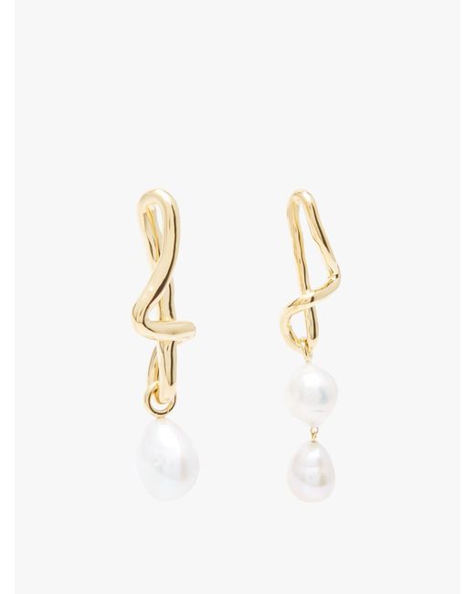 Missoma White Women's Molten Pearl Drop Earrings