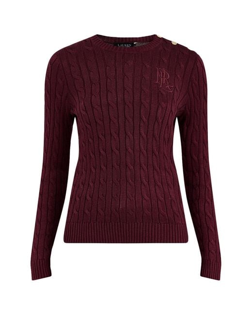 Ralph Lauren Purple Cotton-Blend Crew Neck Jumper