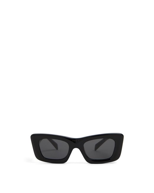 Prada Women's Rectangular Geometric Acetate Sunglasses in Black | Lyst UK