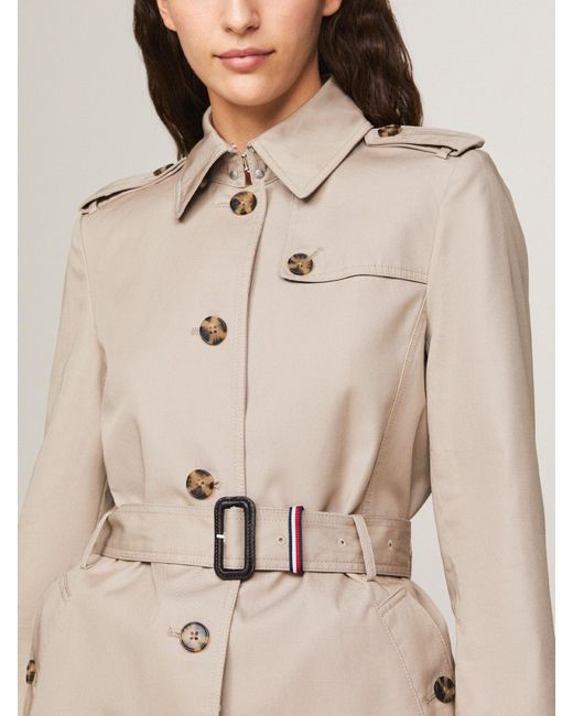 Tommy Hilfiger Natural Single Breasted Trench Coat