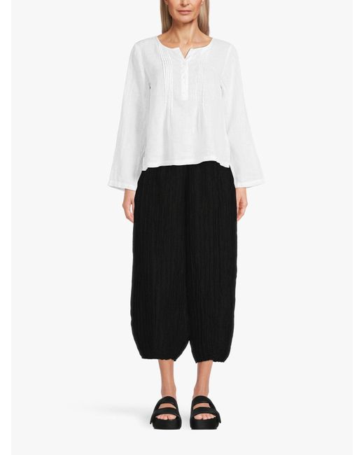 Grizas Black Silk Crinkle Trousers