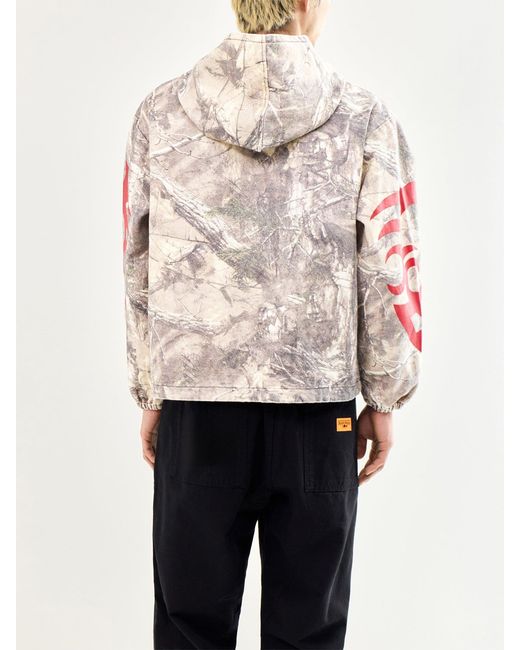 Pleasures White Hunt Canvas Poncho Hoodie Multi for men