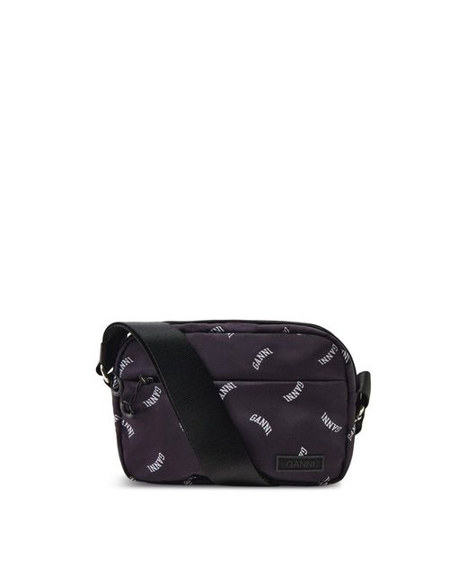 Ganni Blue Logo Festival Crossbody Bag
