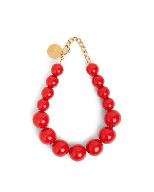 Vanessa Baroni Red Women's Beads Necklace