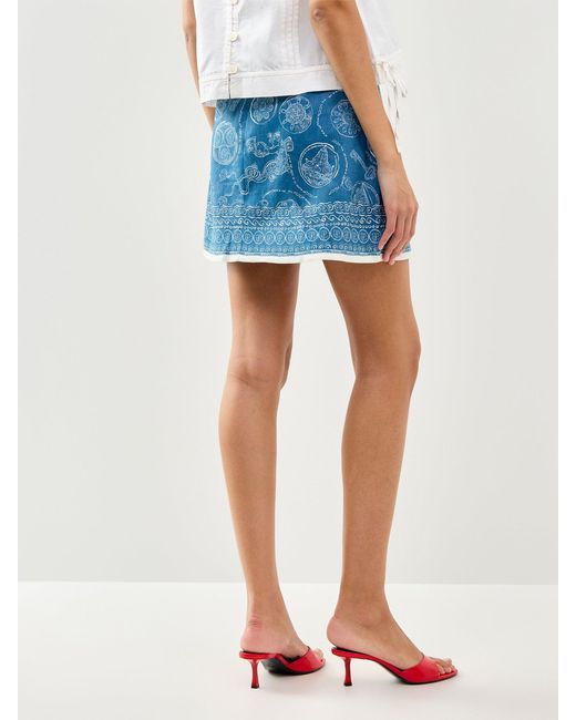 ALÉMAIS Blue Lucky Mini Skirt