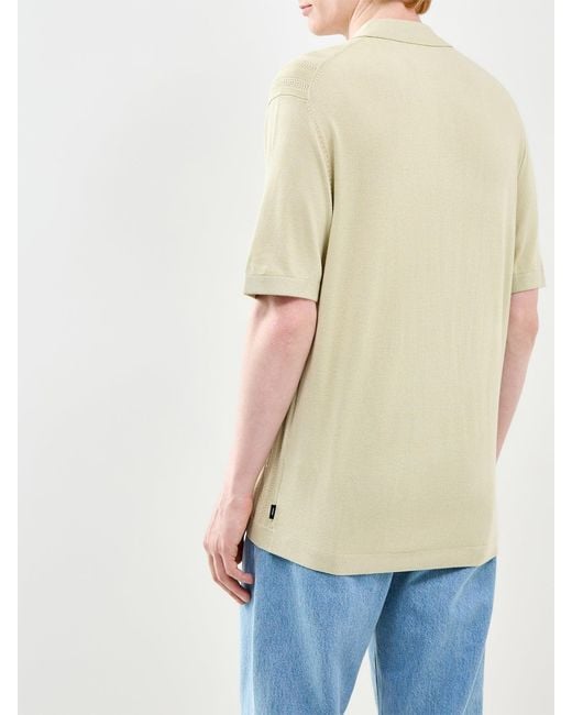 Jack & Jones Natural William Structure Knit Polo Shirt for men