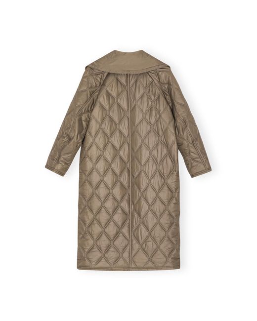 Ganni Natural Women's Shiny Quilt Coat