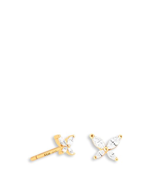 Astrid & Miyu Natural Butterfly Stud Earrings