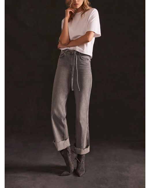 Mint Velvet Women's Washed Relaxed Wide Jeans in Grey Lyst UK