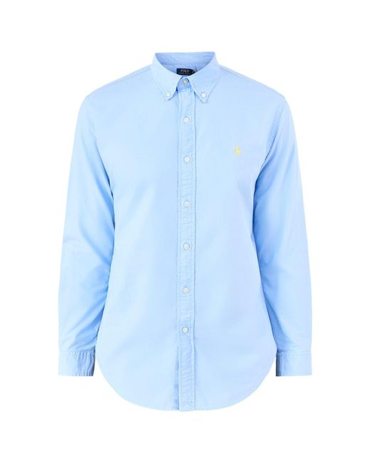 Polo Ralph Lauren Garment-Dyed Oxford Shirt in Blue for Men | Lyst UK