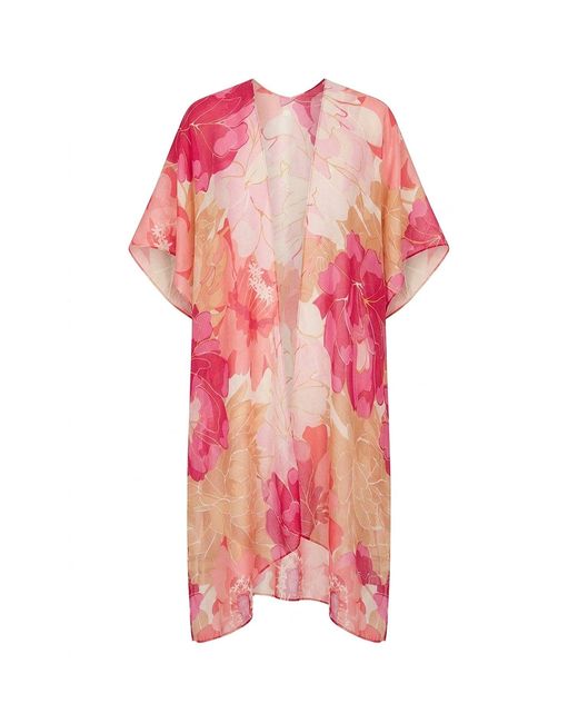 James Lakeland Pink Peony Floral Kaftan