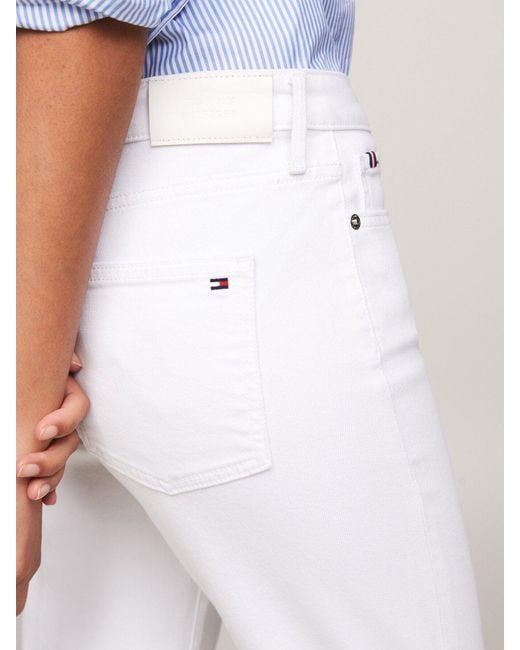 Tommy Hilfiger White Mid Rise Bootcut Jeans