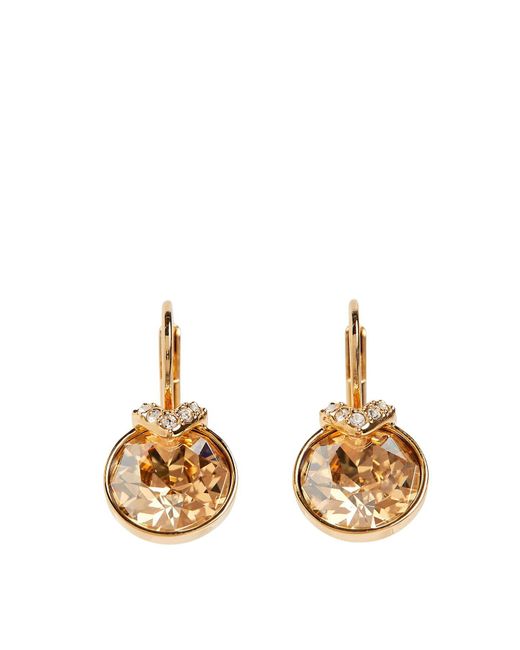 Swarovski Metallic Women's Bella V Round Cut Drop Earrings