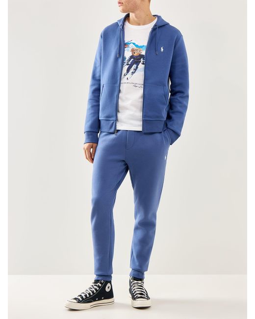 Polo Ralph Lauren Blue Double Knit Zip Up Hoodie for men