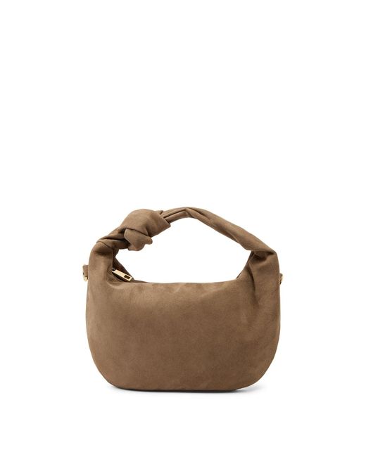 Marlon Brown Small Suede Florentina Hobo Bag