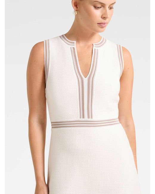 Forever New White Sabrina Striped Detail Knitted Mini Dress