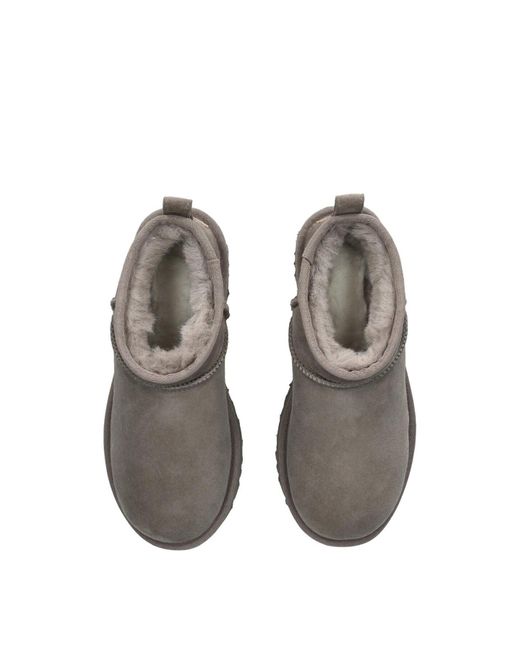 Ugg Gray Classic Ultra Mini Suede Ankle Boots Smoke Plume