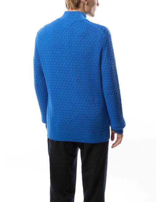 Gant Blue Textured Half Zip for men