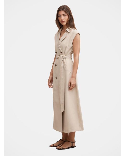 Forever New Natural Elsa Sleeveless Trench Midi Dress Neutral