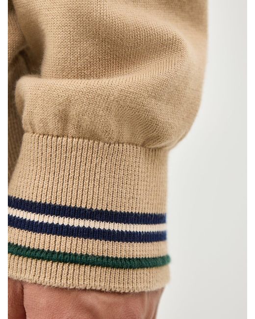 Lacoste Natural Tipped Crew Neck Knit Sweatshirt for men