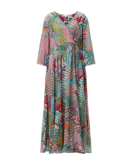 Sahara Multicolor Botanical Patchwork Dress