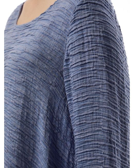 Grizas Blue Silk Crinkle Tunic