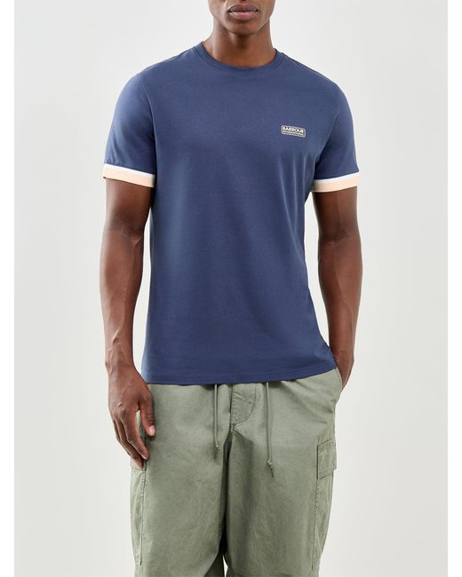 Barbour Blue Deep Cuff Evan Tipped T-Shirt for men