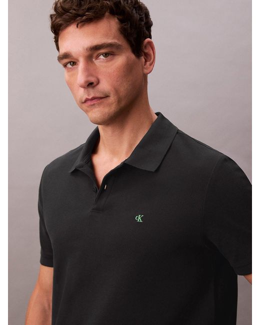 Calvin Klein Black Pique Classic Polo Shirt for men