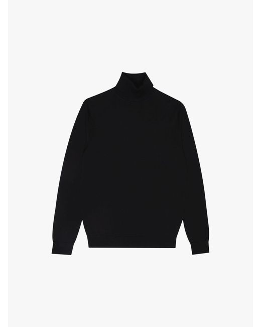 Reiss Black Caine Merino Wool Rollneck for men