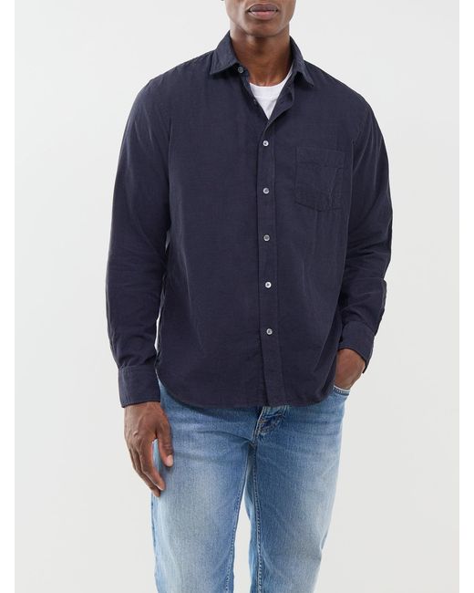 Hartford Blue Paul Baby Cord Shirt for men