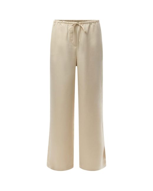 Pretty Lavish Natural Breya Satin Drawstring Trouser