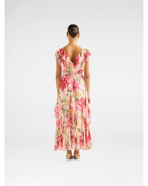 Forever New Pink Naya Ruffle Midi Dress