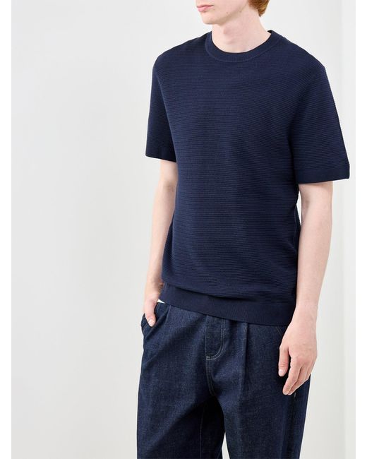 Jack & Jones Blue Bluriley Knit Crew Neck Jumper for men