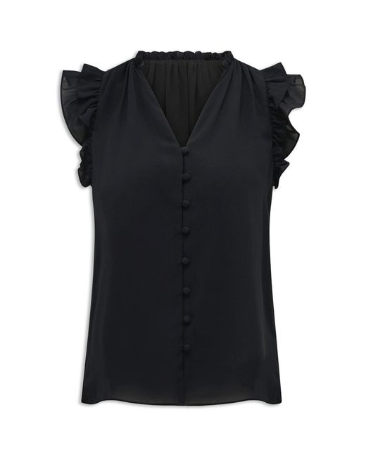 Forever New Black Abigail Ruffle Blouse