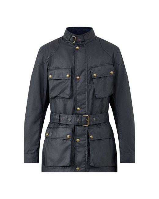 Belstaff Black Trailmaster Waxed Jacket for men